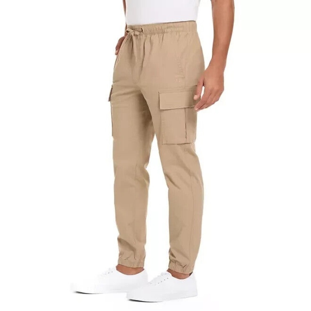 Hurley Men's XL Relaxed Fit Multi Pocket Cargo Khaki Jogger Pants